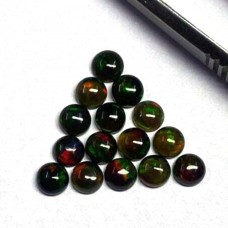 Black opal 2mm round cabochon